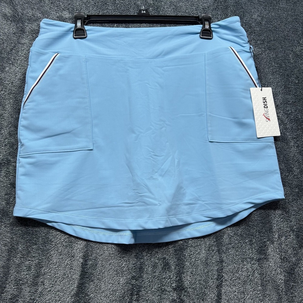Swingdish Womens Size L Blue Mosaic Chloe Cornflower Athletic Skort